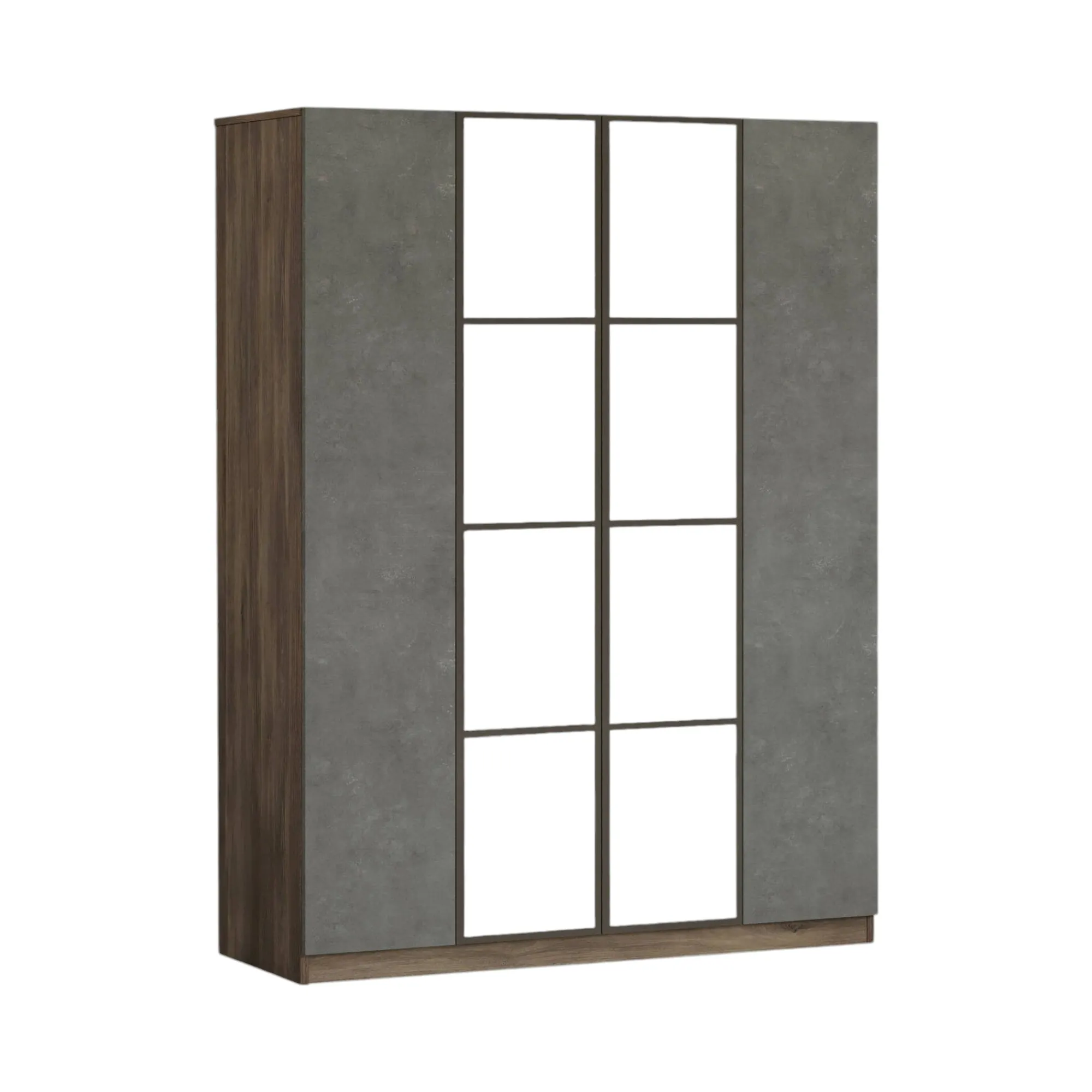 Guardaroba grande Phet, 138x50 h184 cm, Marrone e Grigio<Dmora Best