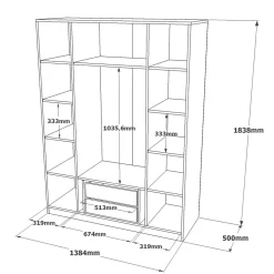 Guardaroba grande Phet, 138x50 h184 cm,<Dmora Clearance