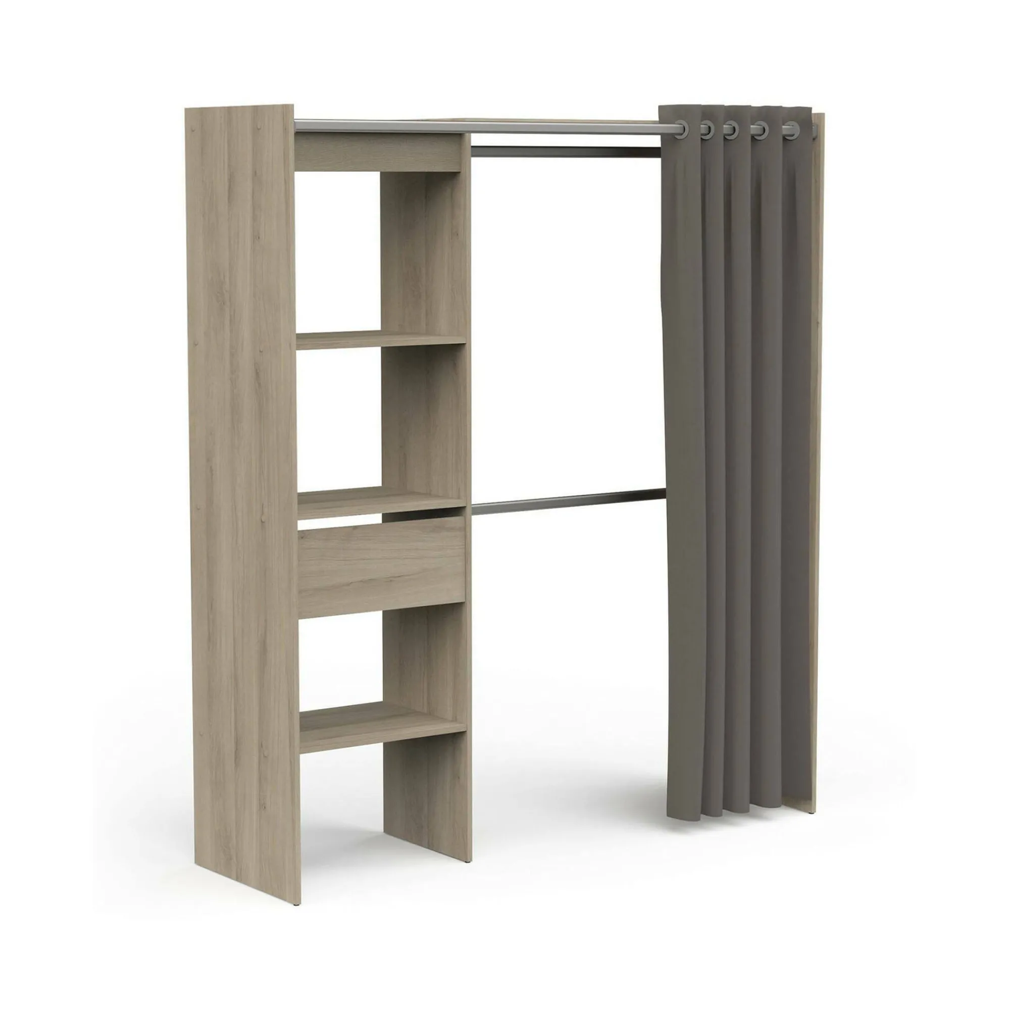 Guardaroba grande Serpentina, 167x50 h192 cm, Rovere e Bianco opaco<Dmora Best Sale
