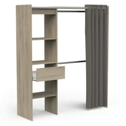 Guardaroba grande Serpentina, 167x50 h192 cm, Rovere e Bianco opaco<Dmora Best Sale