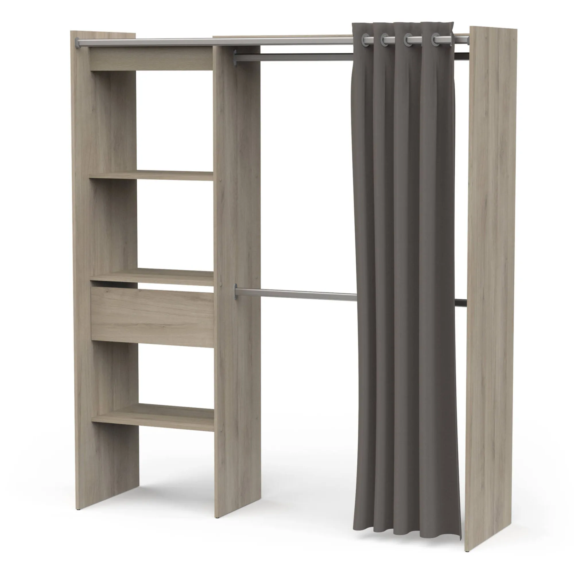 Guardaroba grande Serpentina, 167x50 h192 cm, Rovere e Bianco opaco<Dmora Best Sale