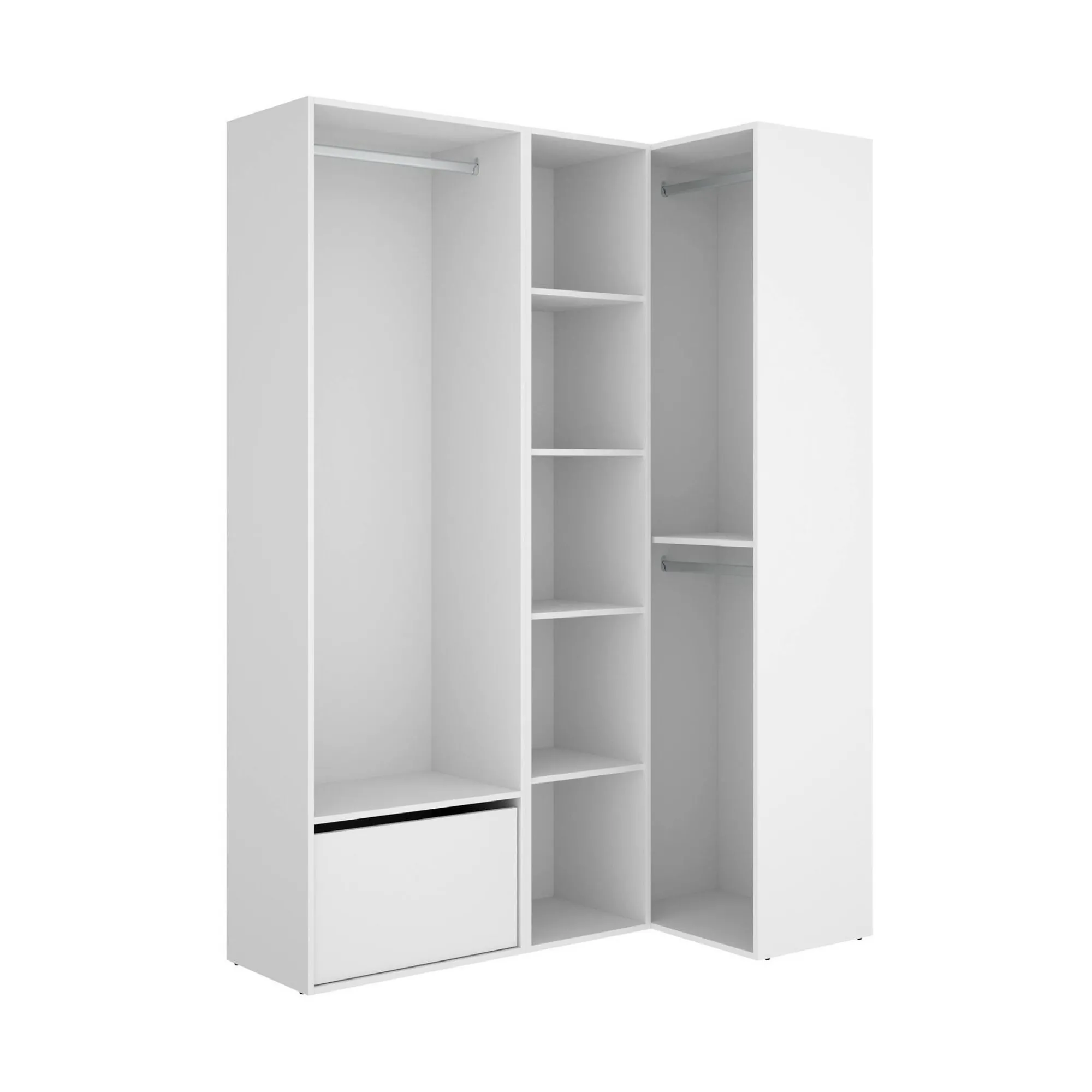Guardaroba grande Tobias, 145x85 h205 cm, Bianco e Rovere<Dmora Shop
