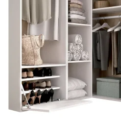 Guardaroba grande Tobias, 145x85 h205 cm, Bianco e Rovere<Dmora Shop