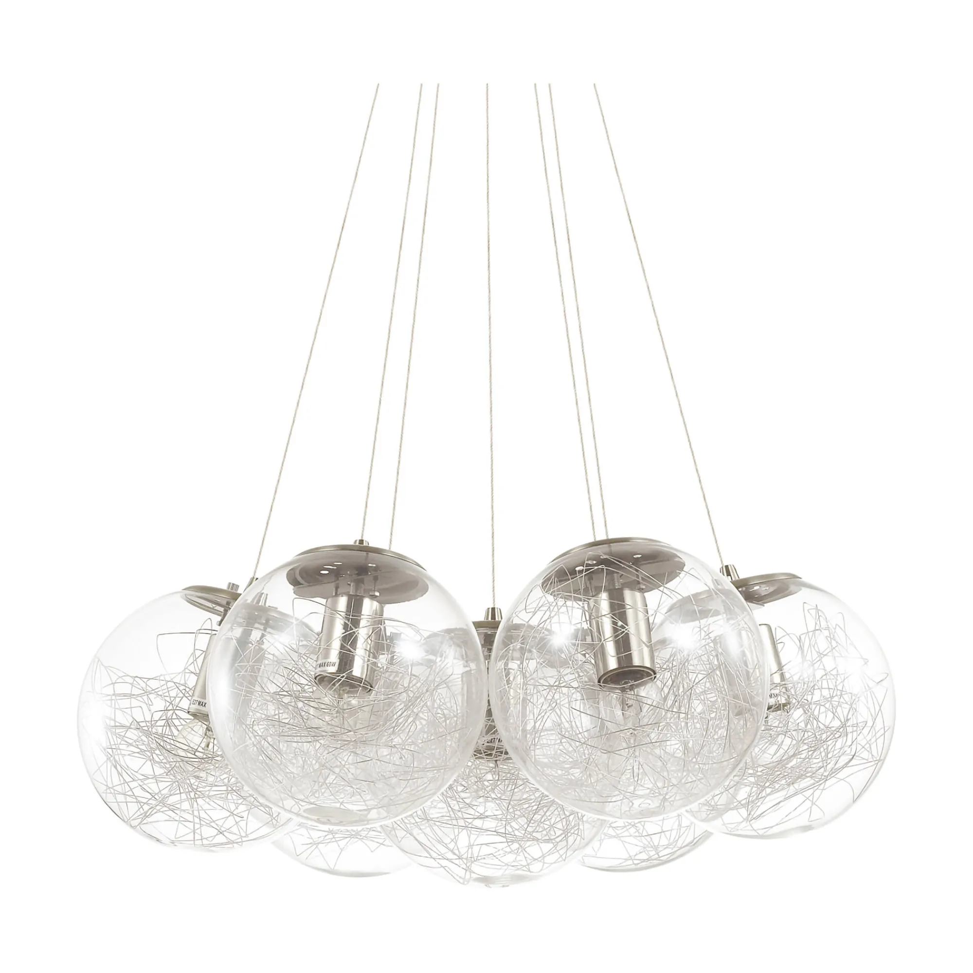 Ideal-Lux - Lampada a sospensione MAPA SAT SP7 NICKEL, 60 x 60 x h45 cm,<Dmora Cheap