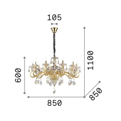 Ideal-Lux - Lampada a sospensione NEGRESCO SP10 , 85 x 85 x h85 cm,<Dmora Cheap