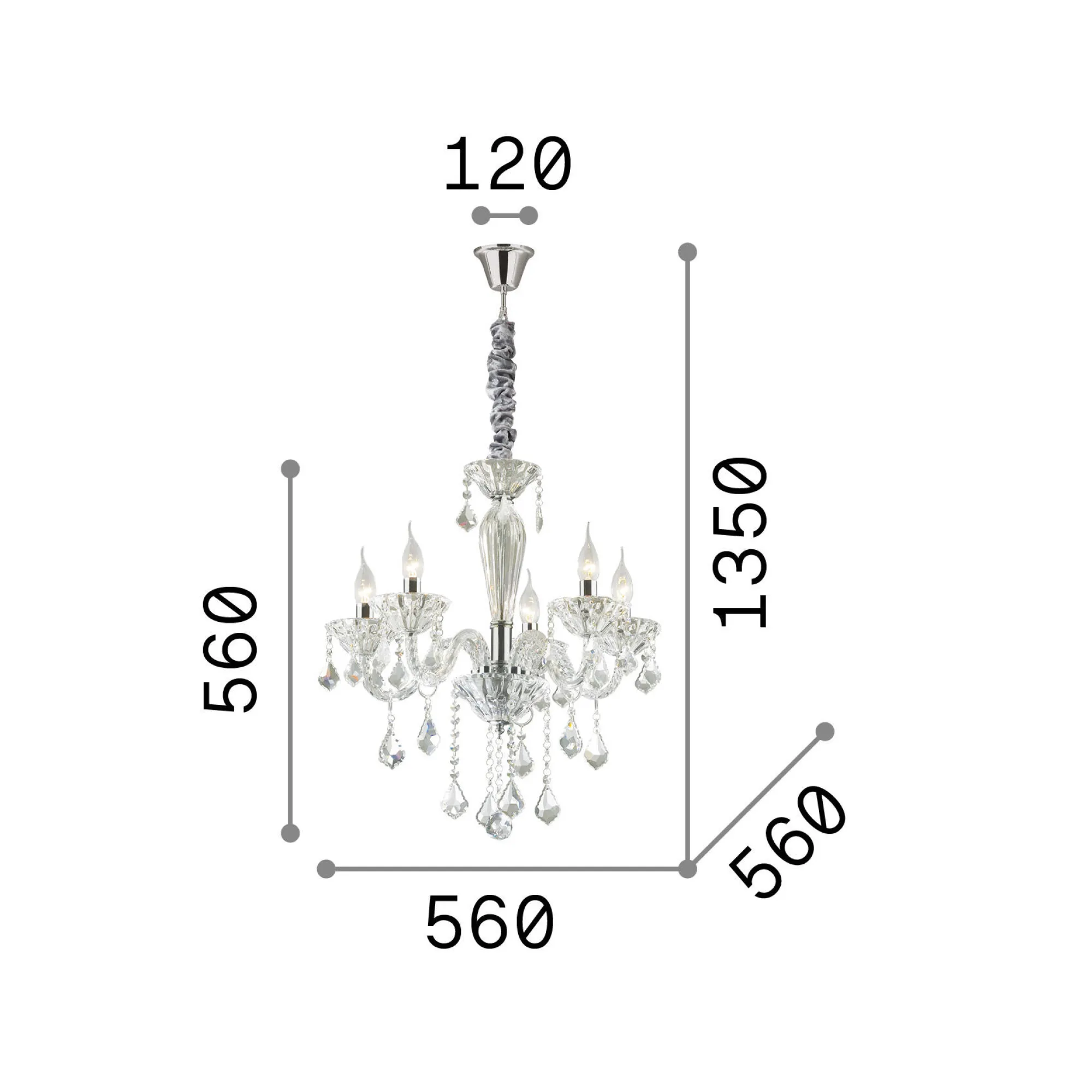 Ideal-Lux - Lampada a sospensione TIEPOLO SP8, 70 x 70 x h85 cm,<Dmora Best Sale
