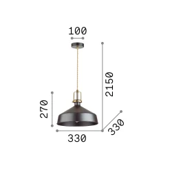 Ideal-Lux - Lampada a sospensione ERIS-2 SP1 , 33 x 33 x h52 cm,<Dmora Best