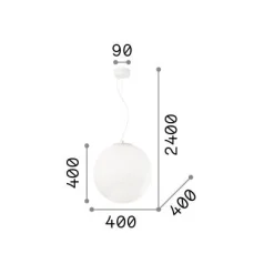 Ideal-Lux - Lampada a sospensione MAPA SP1 D40, 40 x 40 x h65 cm,<Dmora Hot