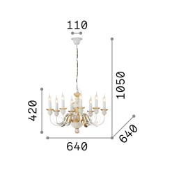 Ideal-Lux - Lampada a sospensione FIRENZE SP8 , 64 x 64 x h67 cm,<Dmora Cheap