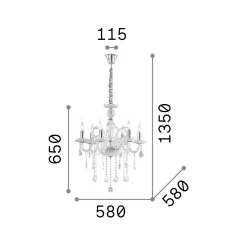 Ideal-Lux - Lampada a sospensione GIUDECCA SP6 , 58 x 58 x h90 cm,<Dmora Outlet