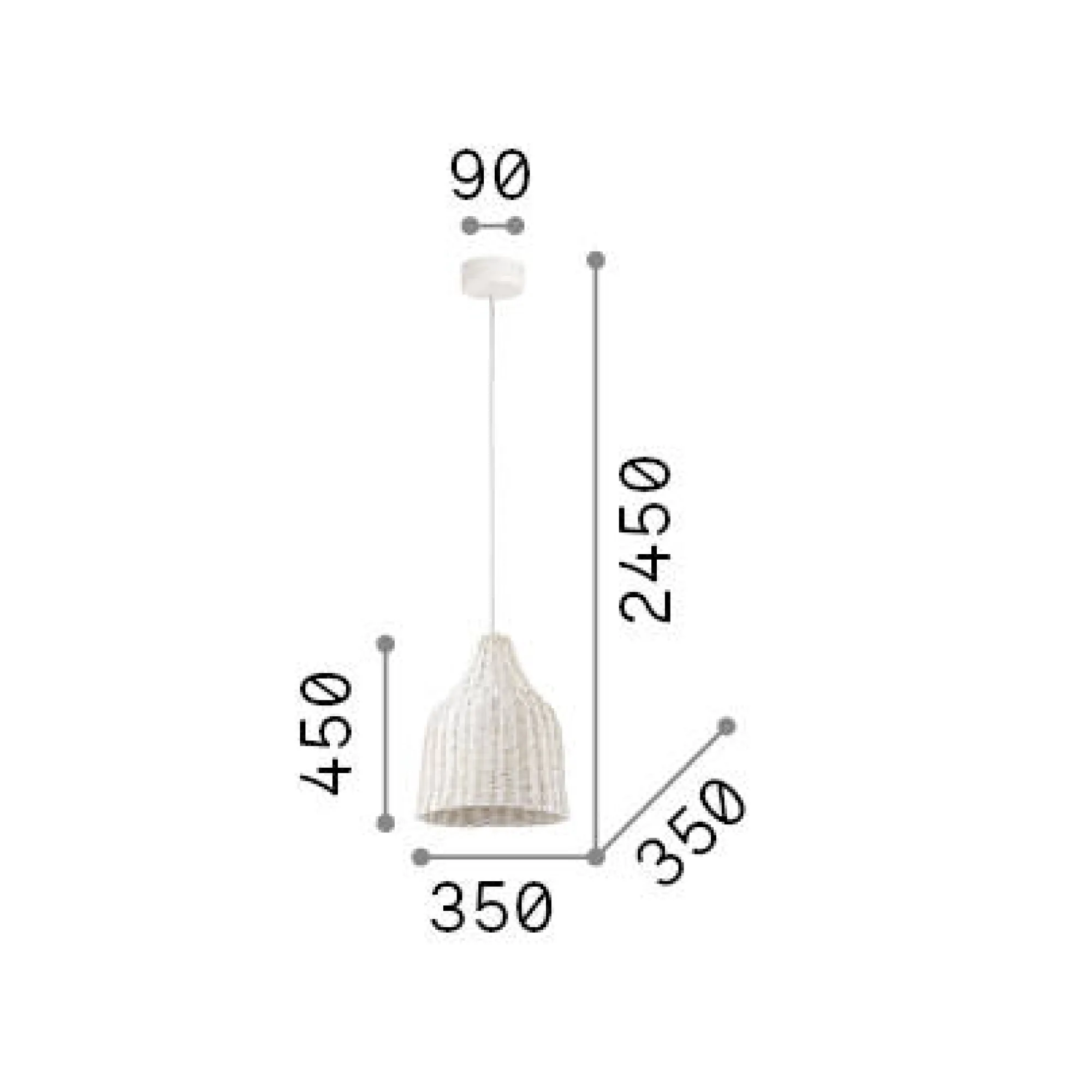 Ideal-Lux - Lampada a sospensione HAUNT SP1 , 35 x 35 x h70 cm,<Dmora Hot