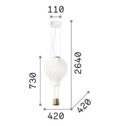 Ideal-Lux - Lampada a sospensione DREAM BIG SP1 D42, 42 x 42 x h110 cm,<Dmora Best