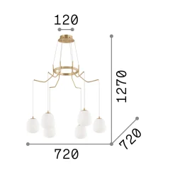 Ideal-Lux - Lampada a sospensione KAROUSEL SP6, 72 x 72 x h108 cm,<Dmora Cheap