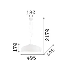 Ideal-Lux - Lampada a sospensione ARIA SP1, 50 x 50 x h42 cm,<Dmora Store