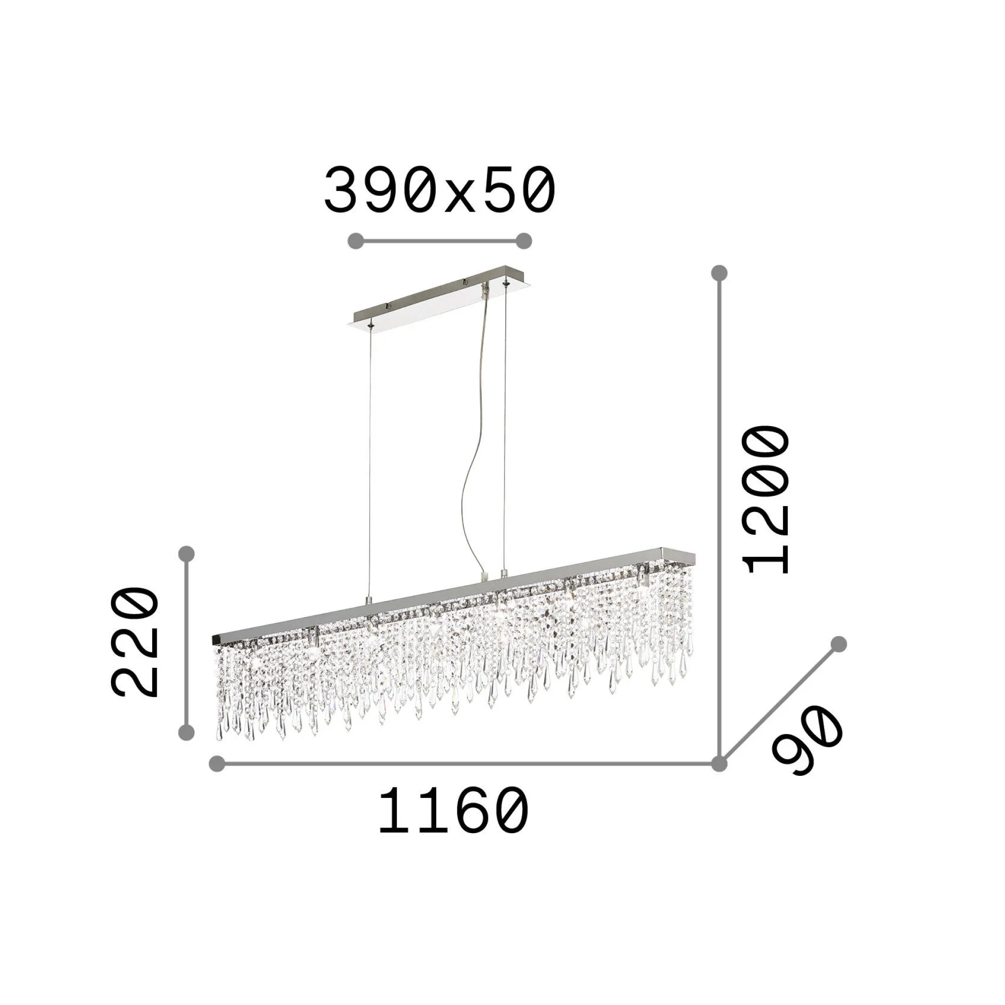 Ideal-Lux - Lampada a sospensione GIADA SP7, 116 x 9 x h47 cm,<Dmora Best Sale