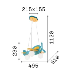 Ideal-Lux - Lampada a sospensione AVION SP3 , 50 x 51 x h48 cm,<Dmora Best Sale