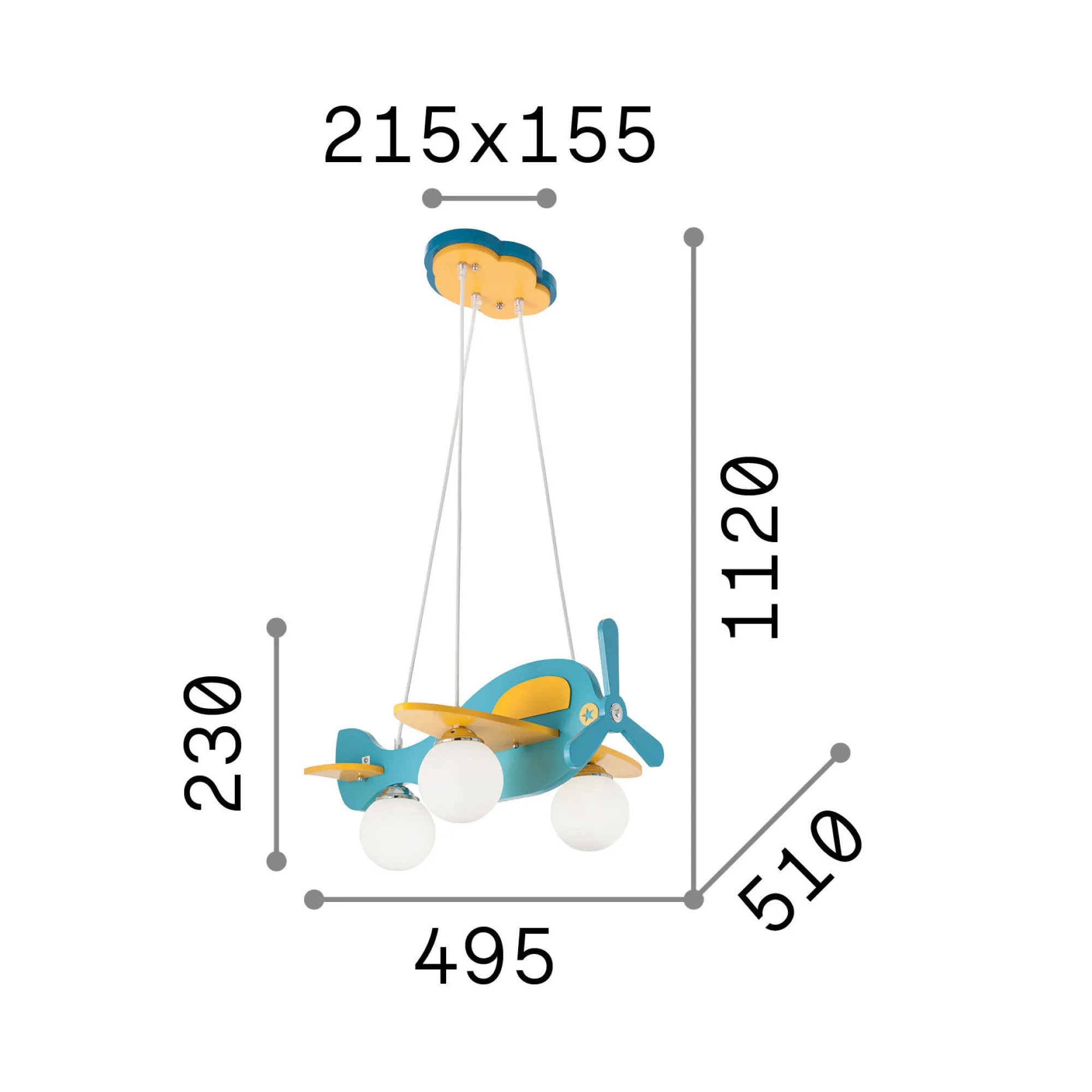 Ideal-Lux - Lampada a sospensione AVION SP3 , 50 x 51 x h48 cm,<Dmora Best Sale