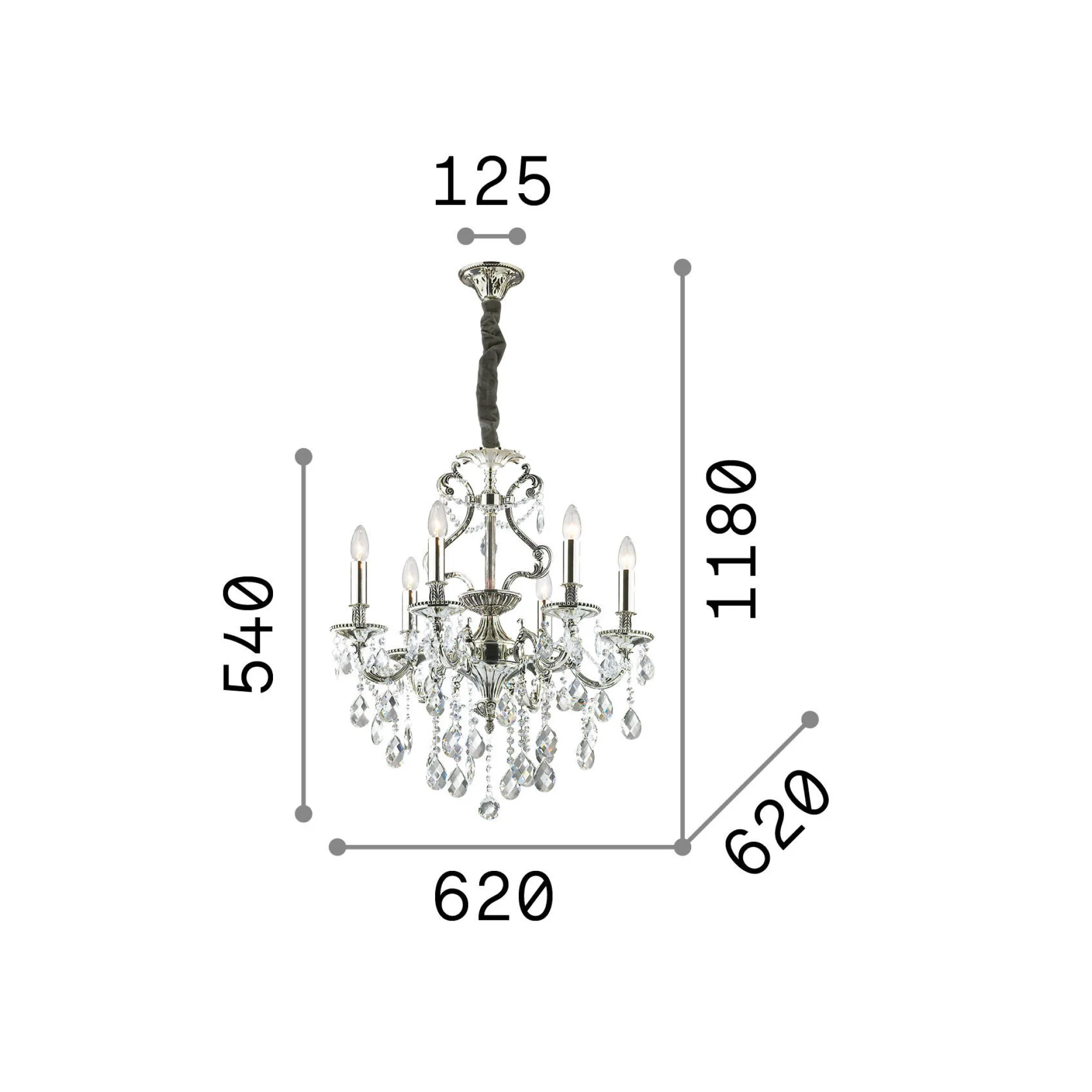 Ideal-Lux - Lampada a sospensione GIOCONDA SP6 , 62 x 62 x h79 cm,<Dmora Best