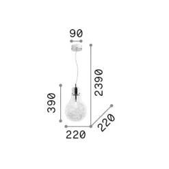 Ideal-Lux - Lampada a sospensione LUCE MAX SP1 SMALL, 22 x 22 x h64 cm,<Dmora Fashion