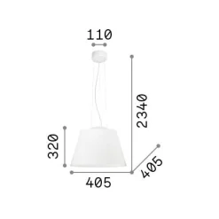 Ideal-Lux - Lampada a sospensione CYLINDER SP1, 41 x 41 x h57 cm,<Dmora Store