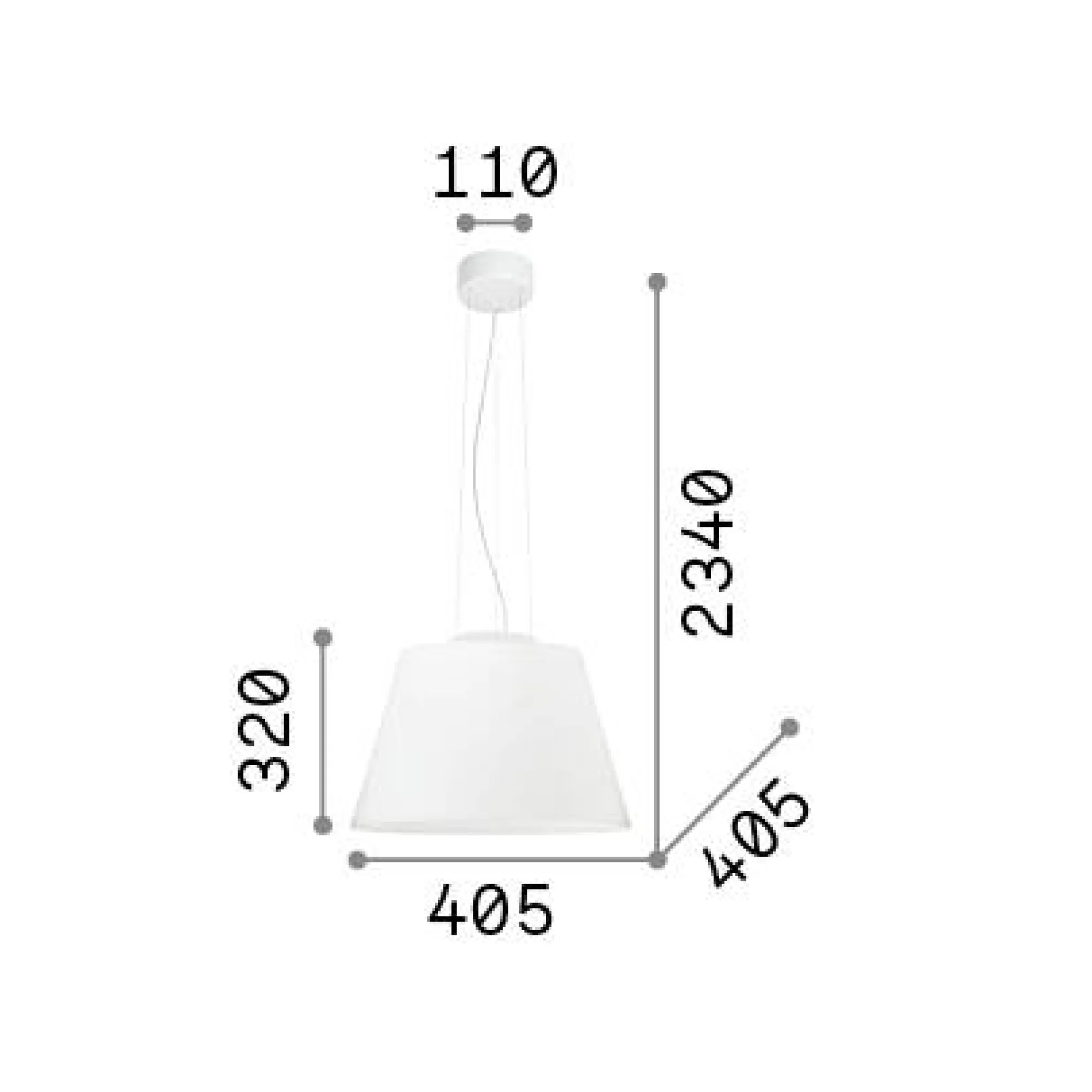 Ideal-Lux - Lampada a sospensione CYLINDER SP1, 41 x 41 x h57 cm,<Dmora Store