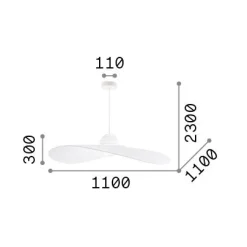 Ideal-Lux - Lampada a sospensione MADAME SP1 , 110 x 110 x h55 cm,<Dmora Fashion