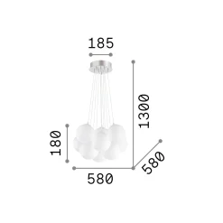 Ideal-Lux - Lampada a sospensione MAPA PLUS SP11, 58 x 58 x h43 cm,<Dmora Flash Sale