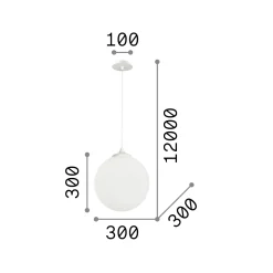 Ideal-Lux - Lampada a sospensione BOA SP1 , 30 x 30 x h55 cm,<Dmora Online