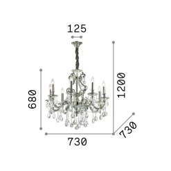 Ideal-Lux - Lampada a sospensione GIOCONDA SP8 , 73 x 73 x h93 cm,<Dmora Best Sale