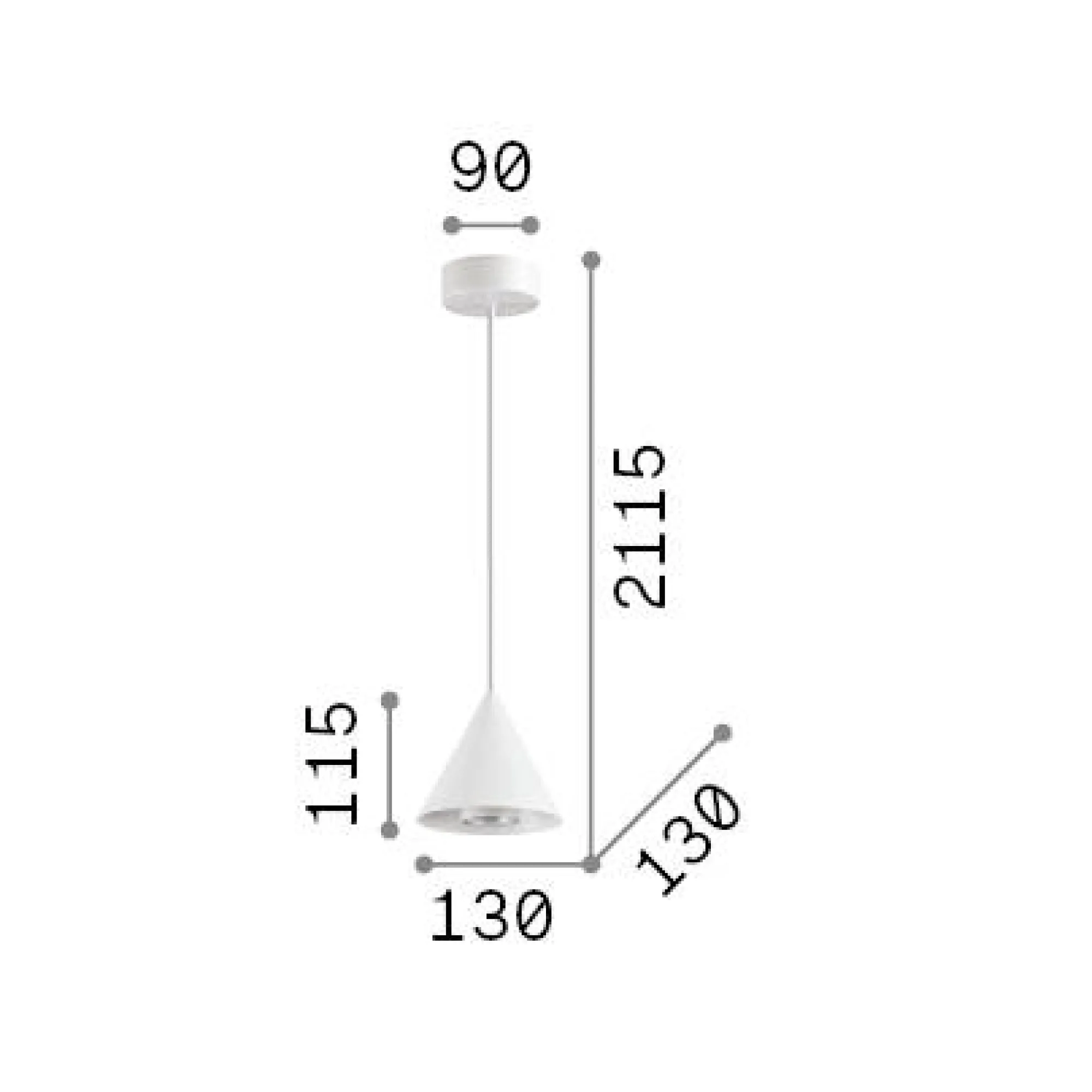 Ideal-Lux - Lampada a sospensione A-LINE SP1 D13 , 13 x 13 x h37 cm,<Dmora Sale