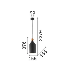 Ideal-Lux - Lampada a sospensione TRIADE-1 SP1, 16 x 16 x h62 cm,<Dmora Flash Sale