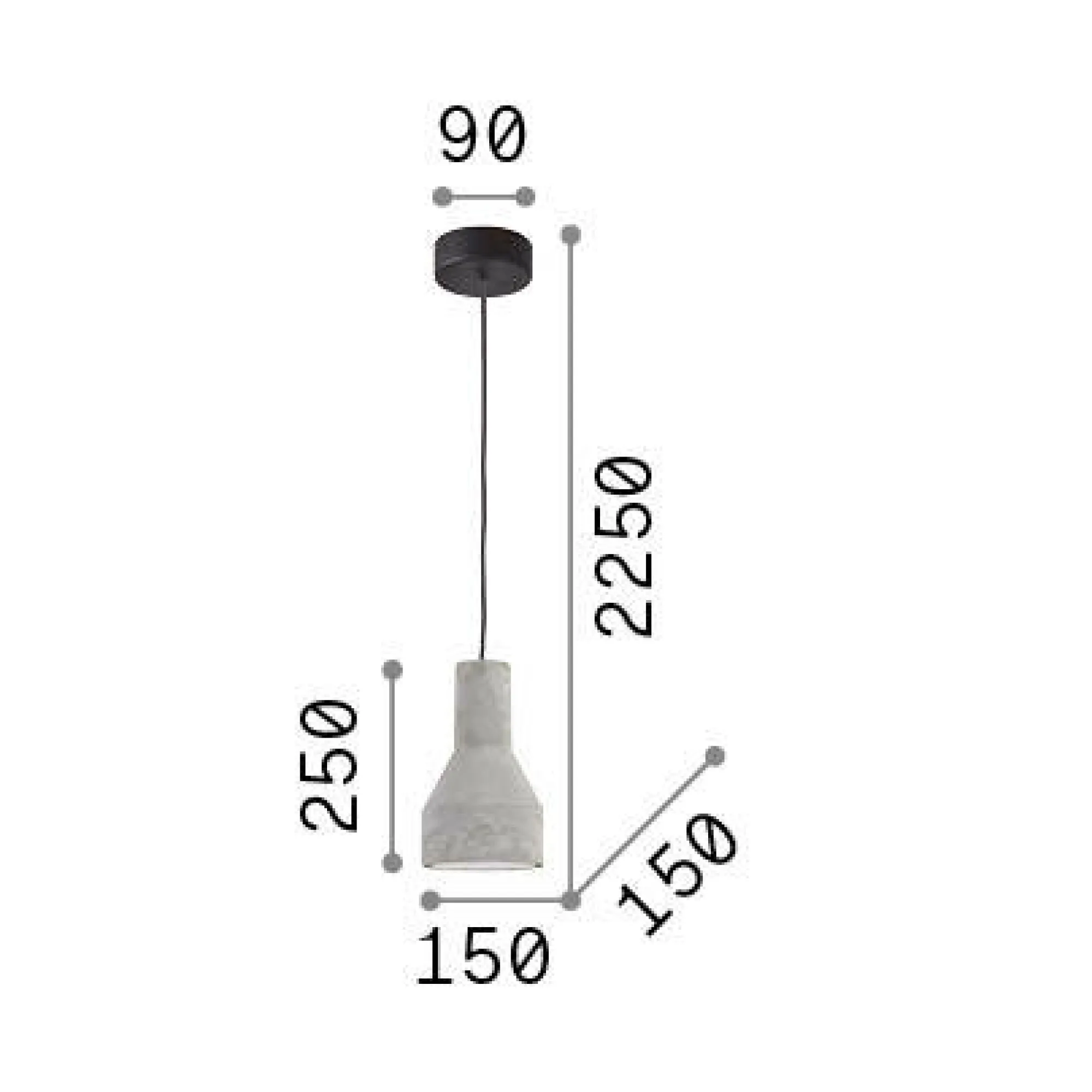 Ideal-Lux - Lampada a sospensione OIL-1 SP1, 15 x 15 x h50 cm,<Dmora Sale