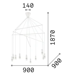 Ideal-Lux - Lampada a sospensione POP SP10, 90 x 90 x h187 cm,<Dmora Store