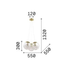 Ideal-Lux - Lampada a sospensione MAPA SAT SP3 NICKEL, 55 x 55 x h50 cm,<Dmora Clearance