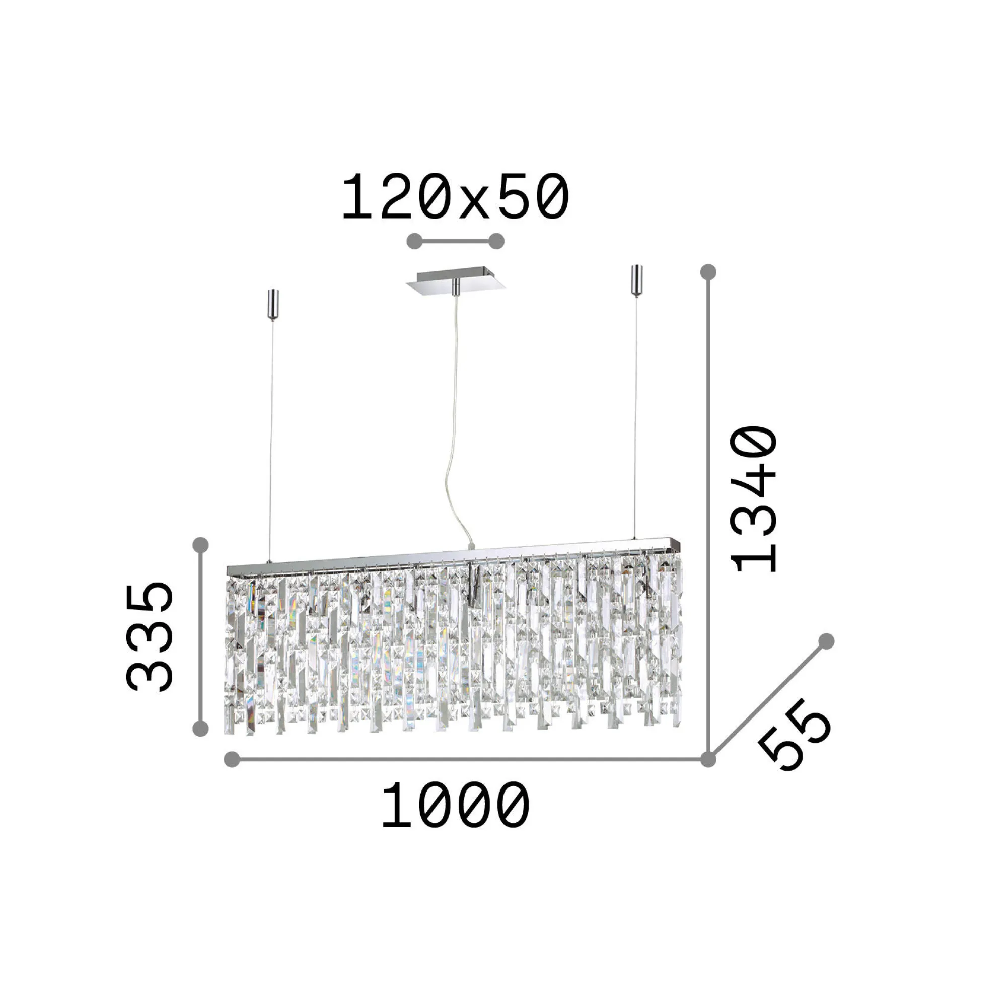 Ideal-Lux - Lampada a sospensione ELISIR SP8 , 100 x 6 x h59 cm,<Dmora Shop