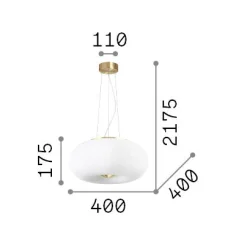Ideal-Lux - Lampada a sospensione ARIZONA SP3, 40 x 40 x h43 cm,<Dmora Fashion
