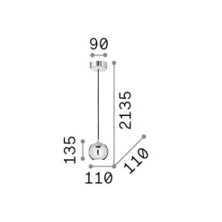 Ideal-Lux - Lampada a sospensione MR JACK SP1 SMALL , 11 x 11 x h39 cm,<Dmora Hot
