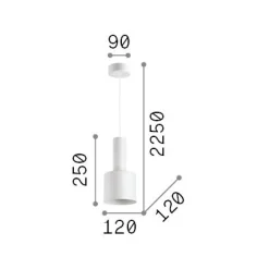 Ideal-Lux - Lampada a sospensione HOLLY SP1 , 12 x 12 x h50 cm,<Dmora Online