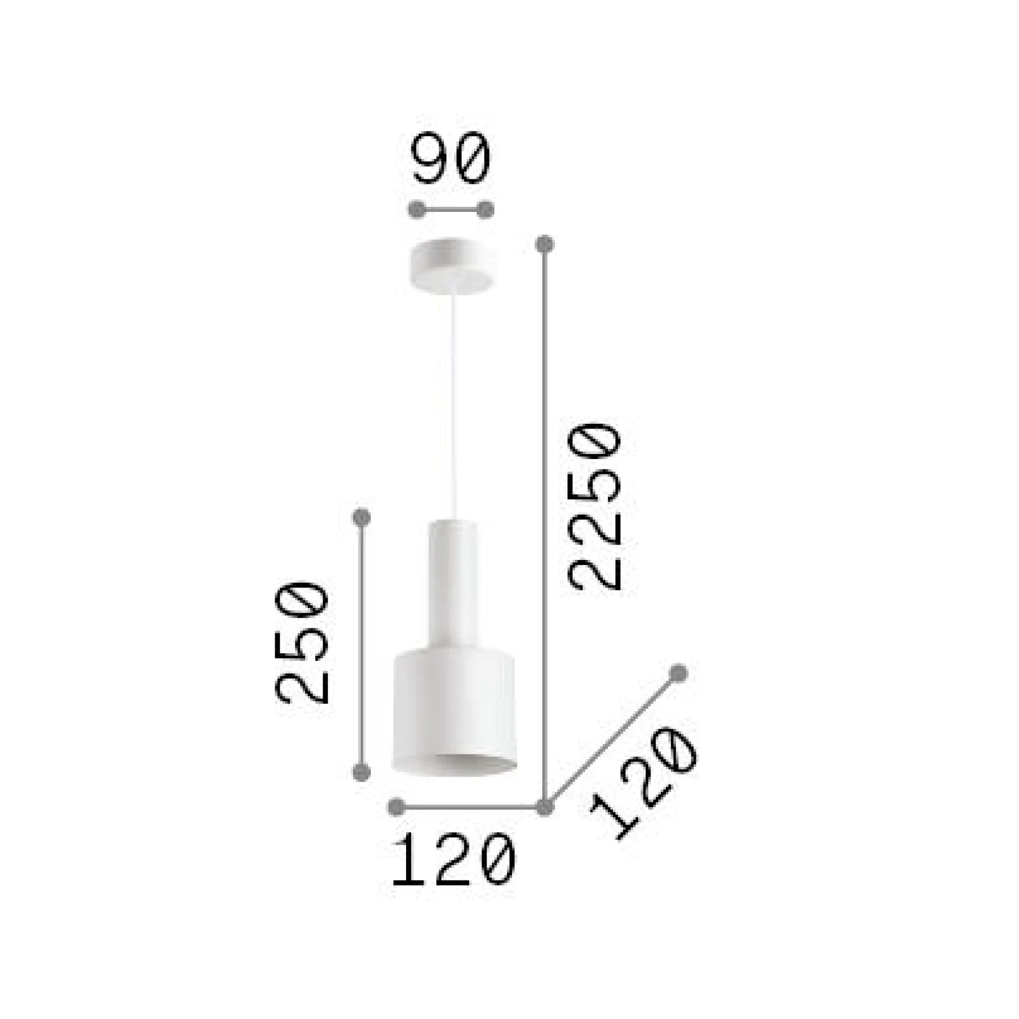 Ideal-Lux - Lampada a sospensione HOLLY SP1 , 12 x 12 x h50 cm,<Dmora Online
