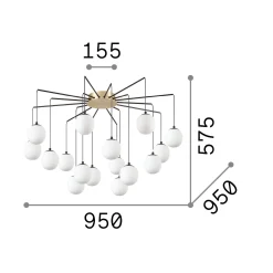Ideal-Lux - Lampada a sospensione RHAPSODY SP16, 95 x 95 x h79 cm,<Dmora Outlet