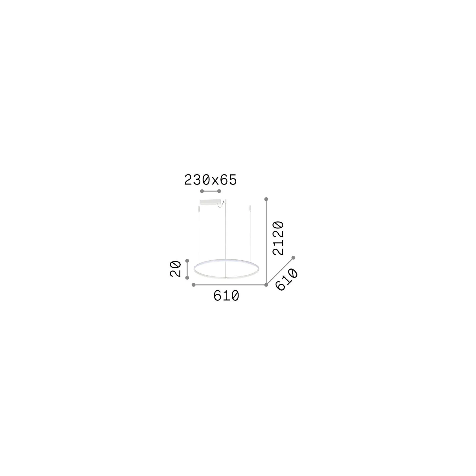 Ideal-Lux - Lampada a sospensione HULAHOOP SP D061, 61 x 61 x h27 cm,<Dmora Cheap