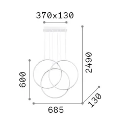Ideal-Lux - Lampada a sospensione FRAME SP CERCHIO , 69 x 13 x h80 cm,<Dmora Flash Sale