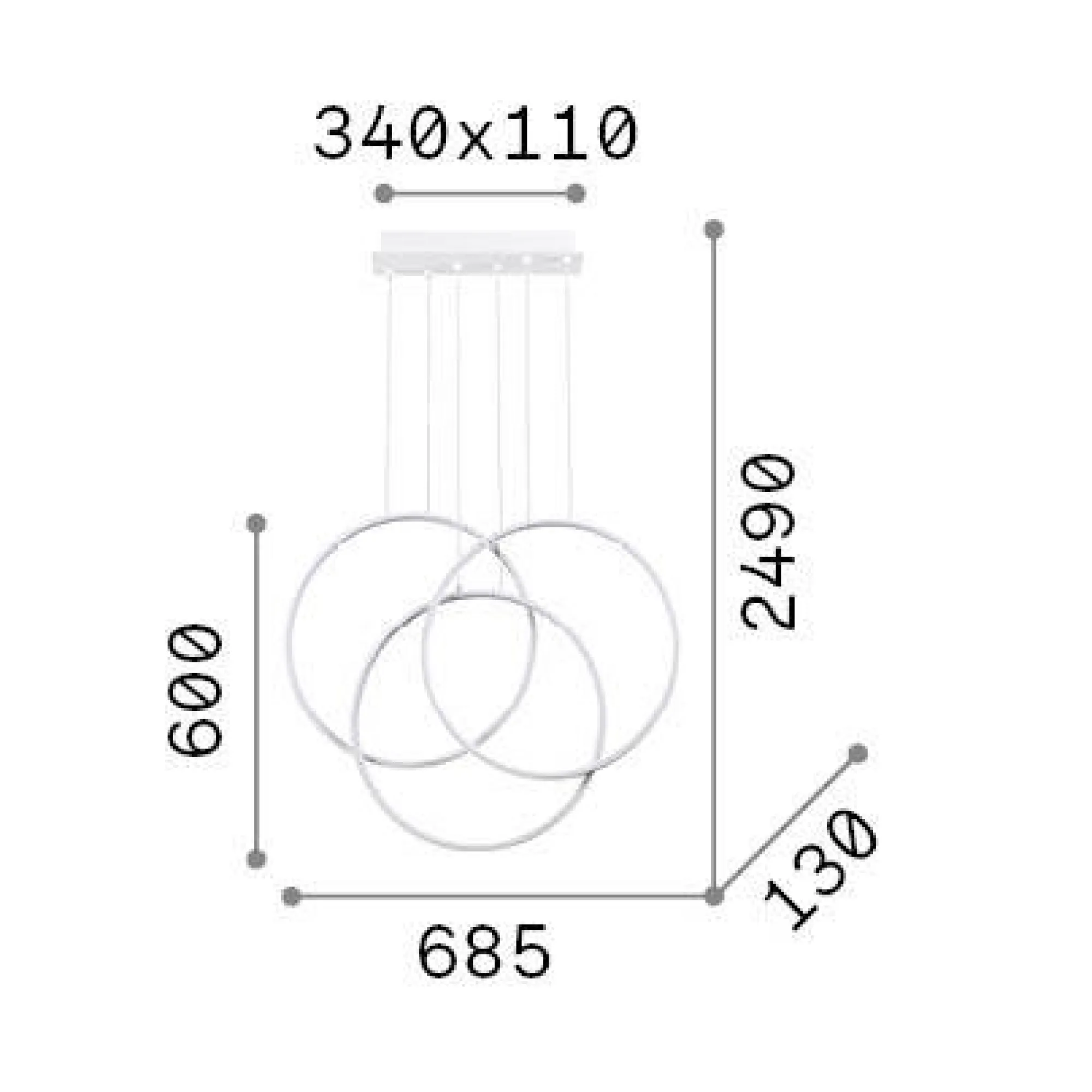 Ideal-Lux - Lampada a sospensione FRAME SP CERCHIO , 69 x 13 x h80 cm,<Dmora Cheap