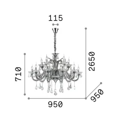Ideal-Lux - Lampada a sospensione COLOSSAL SP15 , 95 x 95 x h96 cm,<Dmora Fashion