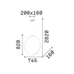 Ideal-Lux - Lampada a sospensione CIRCUS SP D74, 75 x 16 x h107 cm,<Dmora Flash Sale