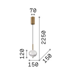 Ideal-Lux - Lampada a sospensione DECOR SP H12, 15 x 15 x h49 cm,<Dmora Shop
