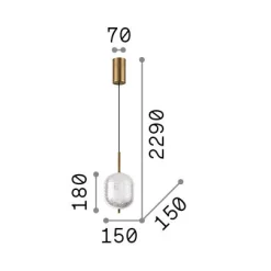Ideal-Lux - Lampada a sospensione DECOR SP H18, 15 x 15 x h55 cm,<Dmora Cheap