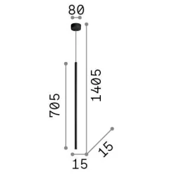 Ideal-Lux - Lampada a sospensione FILO SP1 LONG WIRE , 9 x 9 x h94 cm,<Dmora Best