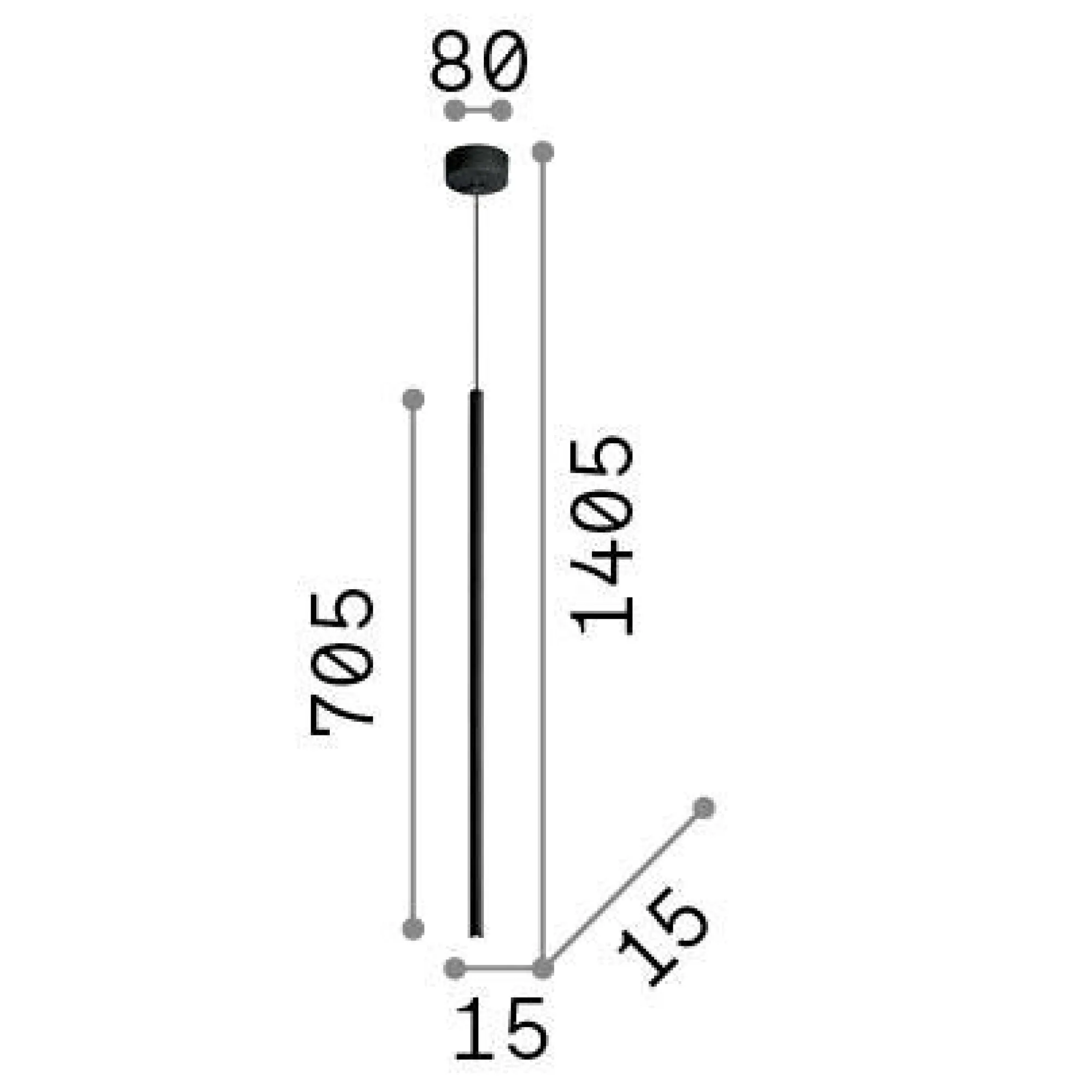 Ideal-Lux - Lampada a sospensione FILO SP1 LONG WIRE , 9 x 9 x h94 cm,<Dmora Best
