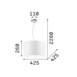 Ideal-Lux - Lampada a sospensione WHEEL SP3, 43 x 43 x h51 cm,<Dmora Shop